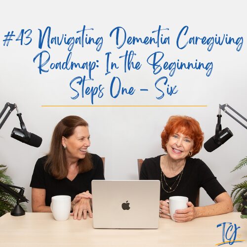 Two women discuss domestic caregiving roadmaps over coffee and a laptop.