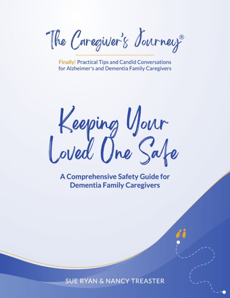 Cover of a dementia caregiver safety guide titled "The Caregiver's Journey."
